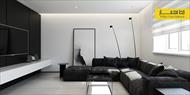 پاورپوینت طراحی داخلی آپارتمان با رنگ های سیاه و سفید