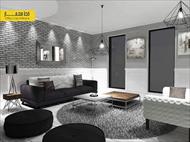 پاورپوینت طراحی داخلی آپارتمان با رنگ های سیاه و سفید – بخش ۴